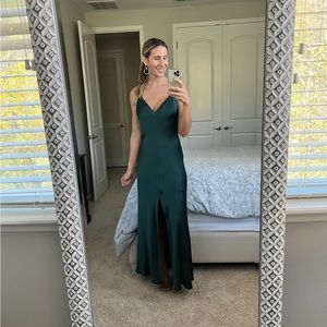 Jenny Yoo - Ida Dress - Luxe Satin - Emerald - Size 4